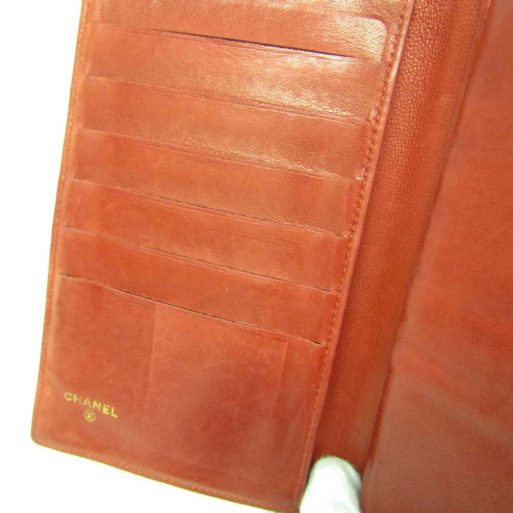 CHANEL Red Lambskin Leather Logo Wallet - Picture 12 of 16